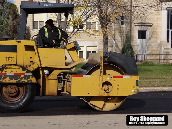 Rolling the new asphalt Sat